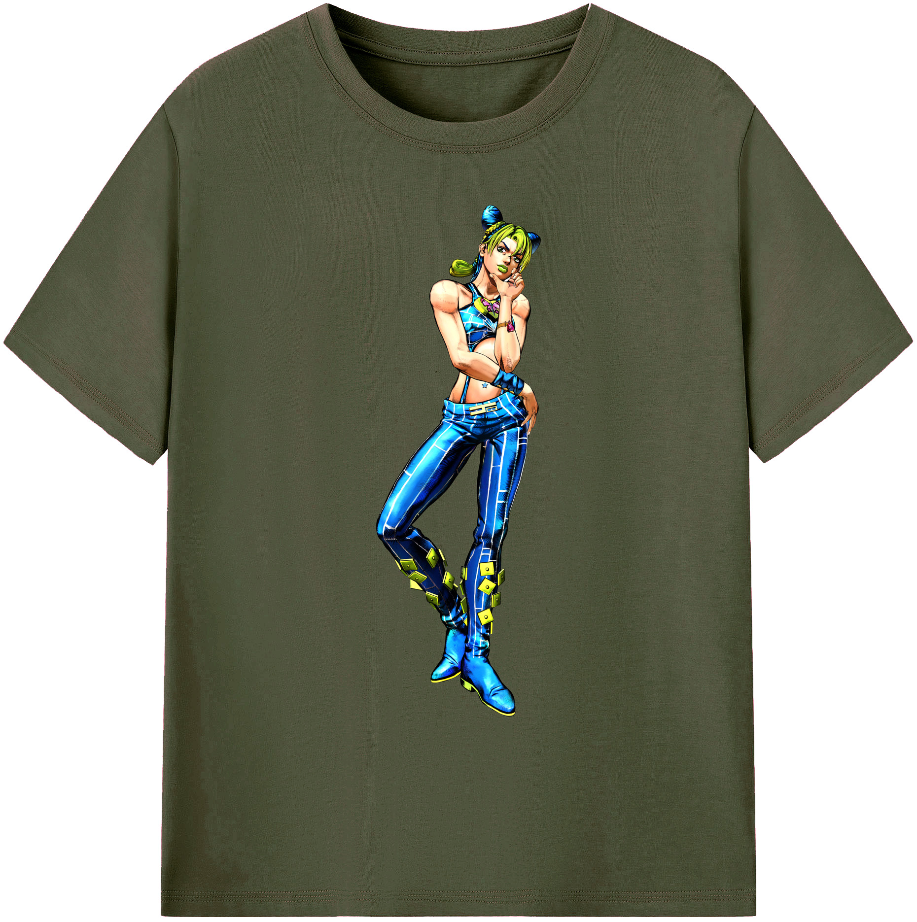 （画像用） "ジョジョの奇妙な冒険 くうじょう ジョリーン JoJo's Bizarre Adventure Jolyne Cujoh " 綿100％ メンズ半袖Tシャツ｜肌触りやわらか＆通気性